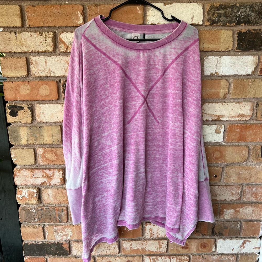 Anthropologie Akemi + Kin oversized boho sweater pink